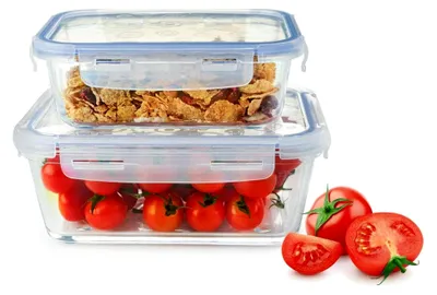 Produktbild von 2er Set Frischhaltedosen aus Glas 1,5 L und 1 L mit luftdichtem Verschluss