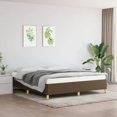 Produktbild von The Living Store Bettgestell Dunkelbraun 180x200 cm Stoff