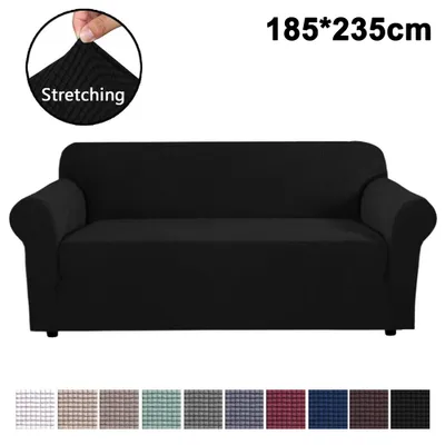 Produktbild von Elasthan Sofabezug Stretch Sofahusse Couchbezug Sesselbezug Elastischer Antirutsch Stretchhusse Weich Stoff (3 Sitzer)