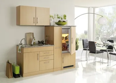Produktbild von Held Möbel Singleküche mit Geräten Toronto 190 cm buche matt zerlegt 782.1.6510