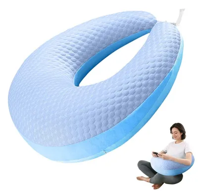 Produktbild von Omgoods – Ergonomisches Crealis-Kissen, multifunktionales Stützkissen, blau-grau