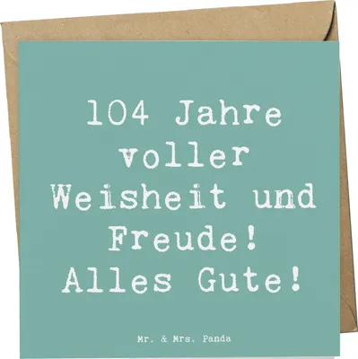 Produktbild von Mr. & Mrs. Panda Grußkarte Spruch 104. Geburtstag - Meeresbrise - Geschenk, anlasskarte, Jubiläum, Klappkarte, Geburtstagserinnerungen, faltkarte, Happy Birthday, Alter