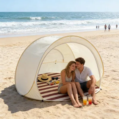 Produktbild von Pop-Up Strandzelt 3-4 Personen Sonnenschutz UV-Schutz Automatisch