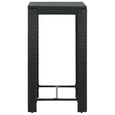 Immagine prodotto di Tavolo da Bar da Giardino Nero 60,5x60,5x110,5 cm Polyrattan