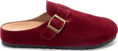 Produktbild von Damen Wildleder Hausschuhe Slippers Klassische Pantoffeln Elite Rot Gr.38