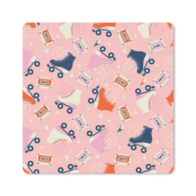 Produktbild von MuchoWow® Mauspad Mousepad Retro - Kegeln - Kassette 20x20 cm - Mousepads - Maus Mat - Pad - Mausunterlage - Desk Mat - Bureauartikeln