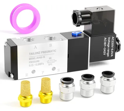 Magnetventil 4V410-15 220V, 1/2" BSP, 5/2-Wege, pilotgesteuert
