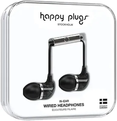 Produktbild von Happy Plugs In-Ear, Kabelgebunden, 20 - 20000 Hz, Kopfhörer, Schwarz, Edelstahl