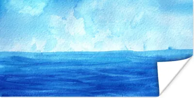 Produktbild von MuchoWow® Poster Meer - Aquarell - Himmel 40x20 cm - Poster für die Wand - Poster Schlafzimmer
