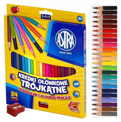 Image de Crayons triangulaires 24 couleurs Astra