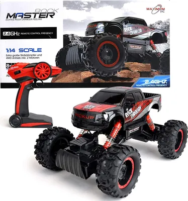 Produktbild von FunTomia Maximum RC Ferngesteuertes Auto für Kinder - 4WD Monstertruck - XL RC Auto für Kinder ab 8 Jahren 2,4 - GHz- Rock Crawler (rot) - 2451