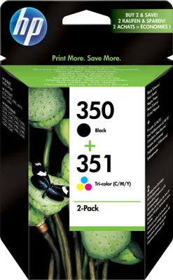 Produktbild von HP 350 Schwarz/351 Cyan/Magenta/Gelb 2er-Pack Original Druckerpatronen