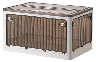 Faltbare Aufbewahrungsbox XXL, transparent, Kunststoff, mit Deckel