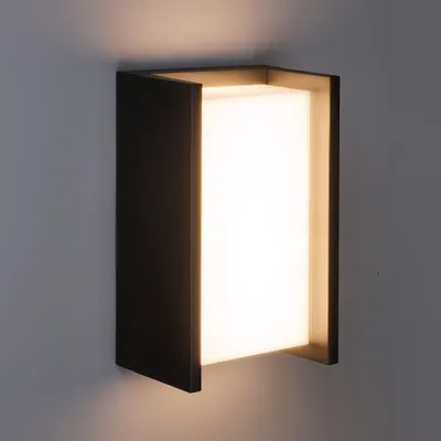 Produktbild von hoftronic LED Wandlampe 12W 1200lm 3000K IP54 Schwarz Innen und Außen