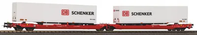 Image de PIKO 24626 lot de 2 wagons poches T3000e DB Schenker époque VI H0 1:87 – wagons porte-semi-remorques, modélisme ferroviaire