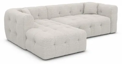 Produktbild von Couch Sevilla L-Form aus Stoff, 244 cm breit, Chesterfield Design, Ottomane links/rechts montierbar