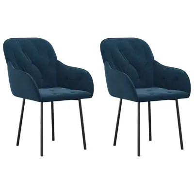 Produktbild von Esszimmerstühle 2 Stk. Blau Samt