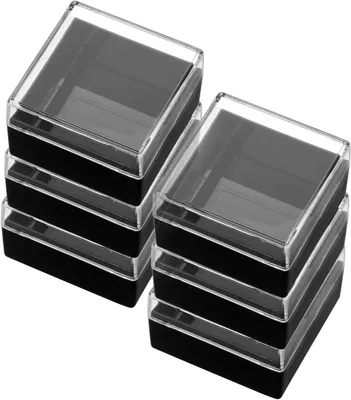 Imagen del producto de 6 cajas de acrílico transparente para la exhibición de minerales, joyas y minerales