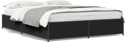 Produktbild von "2026 Promotion" Bettgestell moderne - Schwarz - 120x200 cm - Holzwerkstoff und Metall - Polsterbett CC13796
