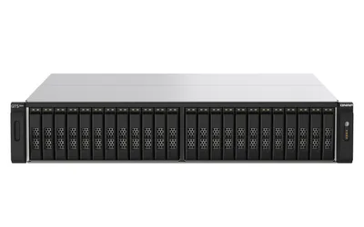 Produktbild von QNAP TS-H2490FU-7302P-256G - NAS-Server - 24 Schächte - Rack - einbaufähig - PCI Express 3.0 x4 (NVMe) - RAID RAID 0, 1, 5, 6, 10, 50, JBOD, 60 - RAM 256 GB - 25 Gigabit Ethernet - iSCSI Support