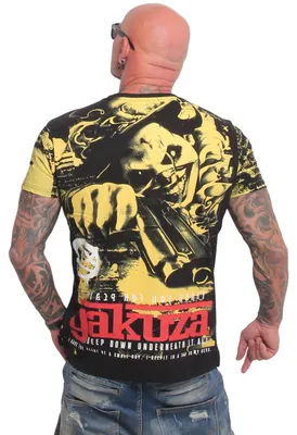 Produktbild von Yakuza Herren Deep Down Allover Regular T-Shirt, Schwarz, XXL