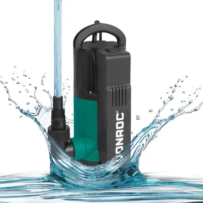 Produktbild von VONROC Tauchpumpe mit integriertem Schwimmer [750W] - Schmutzwasserpumpe für Keller, Pool, Gartenteich - Flachsaugend max Höhe [7,5m] - 1400 l/h