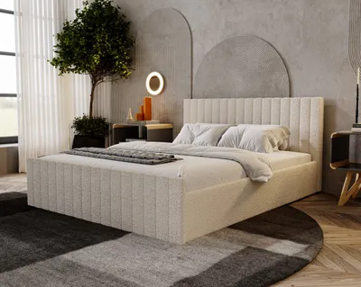 Produktbild von ADIDAR Premium Polsterbett Carmen 180x200 cm - mit Metallrahmen, Bettkasten & Lattenrost, Hochwertige Verarbeitung - Beige (Anthology 3)