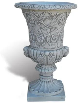 Produktbild von Casa Padrino Luxus Barock Blumentopf Grau Ø 49 x H. 78 cm - Handgefertigter Barockstil Pflanzentopf aus hochwertigem Carrara Marmorkies - Barock Garten Deko - Luxus Qualität - Italy