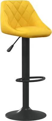 Image de vidaXL Tabouret de bar jaune moutarde velours