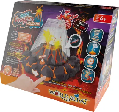 Zdjęcie produktu dla Zestaw edukacyjny STEM - AQUA DRAGONS Siedlisko VULCAN z lawą - akwarium z diodami LED i czerwonymi Aqua Dragons