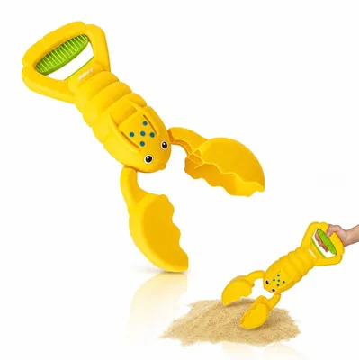 Produktbild von Sandgreifer Hummer gelb 34 cm - Kinderleichtes Sandspielzeug für Strand, Garten und Sandkasten - Spielspaß für kleine Baumeister ab 3 Jahren