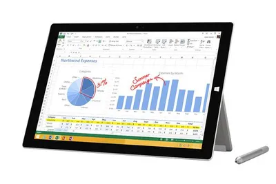 Produktbild von Microsoft Pro 3 Surface, Intel Core i7, 8 GB, 256 GB, MicroSD (TransFlash), 30,48 cm (12"), 2160 x 1440 Pixel