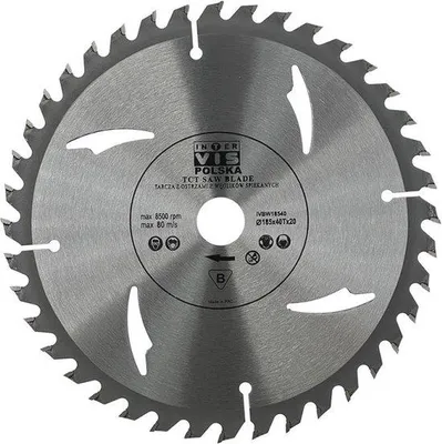 Zdjęcie produktu dla Brzeszczot tarczowy 185 mm, 40 zębów, do obróbki drewna