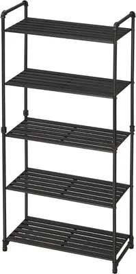 Produktbild von Hoppa! Lagerregal | 63,8 x 30 x 129,5 | Braun/Schwarz