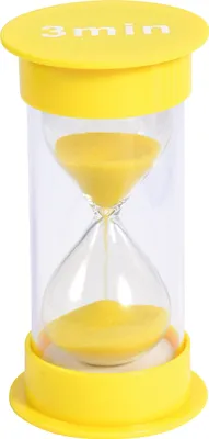 Produktbild von EDUPLAY 120441 Sanduhr 3 min, Ø 6,5 x 12 cm hoch, gelb