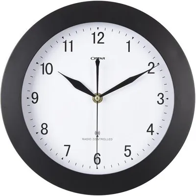 Image de Horloge ronde à piles, 25 cm, noire, silencieuse