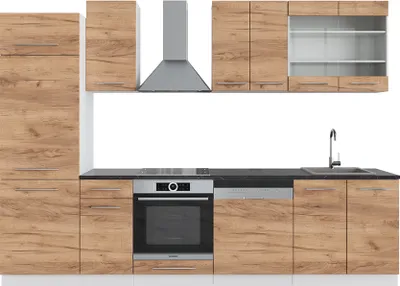 Immagine prodotto di Cucina componibile Vicco Fame-Line Rovere dorato/bianco 300 cm senza piano di lavoro, Model 38655