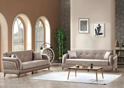 Produktbild von Moderne 2x Sofas 3 Sitzer Wohnzimmer Dreisitzer Couch Design Komplett