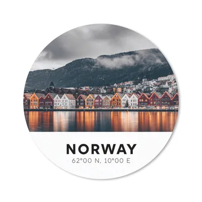 Produktbild von MuchoWow® Mauspad Mousepad Norwegen - Bergen - Skandinavien 50x50 cm - Mousepads - Maus Mat - Pad - Mausunterlage - Vinyl