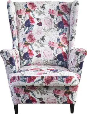 Produktbild von Bezug für Ohrensessel mit einem Muster aus rosa Blumen