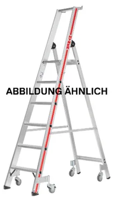 Produktbild von Hymer Stufenstehleiter mit Plattform und Rollen 5 Stufen