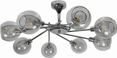 Produktbild von OZZO Kronleuchter 8X40W E14 CHROM KLAR LAMPENSCHIRM 38-72283 Candellux