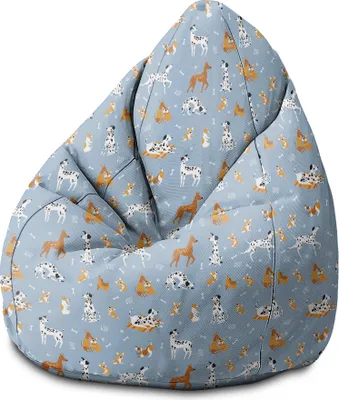 Produktbild von Dreamroots Bean Bag Sitzsack Kinder mit füllung, Bodenkissen Kinder Sitzsack, Sitzsack Kinderzimmer 70x70x105 cm, Cartoon Dogs