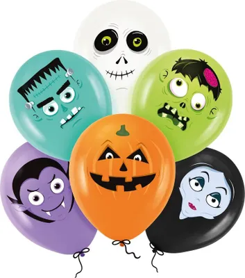 Productafbeelding van Halloween-ballonnen, 12 inch, 6 stuks.