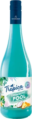 A bottle of Tropica Swimming Pool flavored drink.