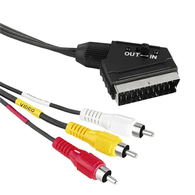 Zdjęcie produktu dla HAMA Video-Cable Scart-St. - 3 Cinch-St. (Video/Stereo) * 1.5m SCART-VIDEO-CABLE 1.5M 43178