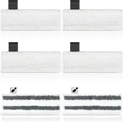 Produktbild von 6 Stück Bodentücher Ersatzteile für Kärcher Dampfreiniger SC1 SC2 SC3 SC4 SC5 SI4 EasyFix, waschbar Mikrofaserbezug | Für Kärcher Dampfreiniger Haushalt