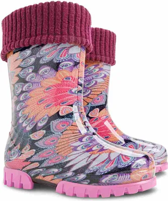 Produktbild von Gumáky holínky Demar zateplené Twister Lux Print M paví pera 24/25