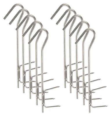 Räucherhaken aus Edelstahl, 21 cm, 10 Stück