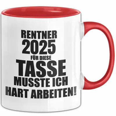 Produktbild von Trendation - Rente Tasse 2022 Spruch Ruhestand Rentner Geschenk Rentnerin Kaffeetasse Renteneintritt (Rot)